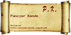 Panczer Kende névjegykártya
